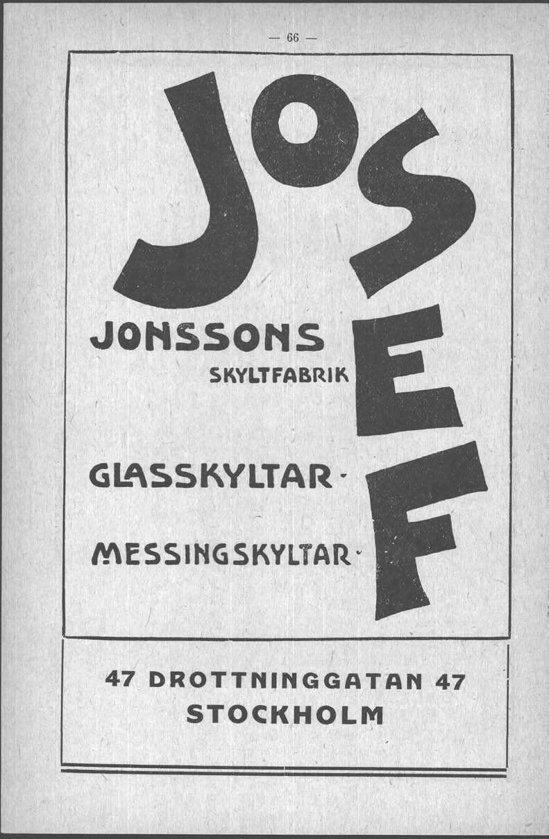 - 66-.JOliSSOttS S~VLTFABRK 1, GL~S.SKVLTAR.