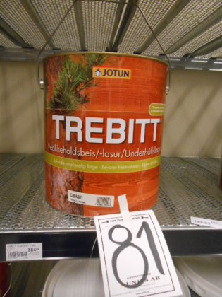 Täckfärg Butinox 9 liter 1620-073 Avslut: 11:12 Täckfärg Drygolin 9 liter 1620-074 Avslut: 11:13 Oljefärg Drygolin 9 liter 1620-075 Avslut: 11:14 Pall med rostskyddsfärg, oljefärg, ladugårdslack,