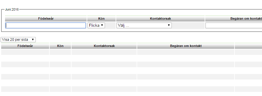 4. Fyll i fälten i den översta raden genom att sätta markören i det fält du ska rapportera och skriv in siffrorna. 4. 5.