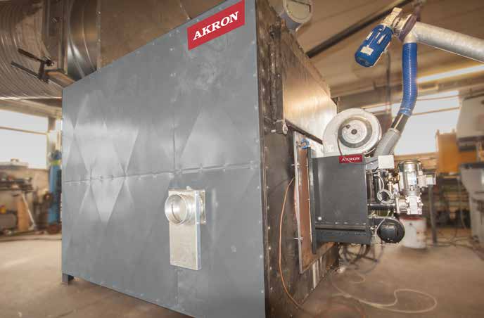 Biobränsleeldade varmluftspannor Akron erbjuder ett stort sortiment av egentillverkade varmluftspannor för både pellets- och fliseldning.