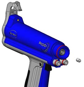 Prodigy generation II manuell pulverspraypistol 7 Byte av motstånd Demontering av motstånd. Se bild 7. Skruva av munstycket (8) och fästhylsan (9) från spraypistolen. 2.