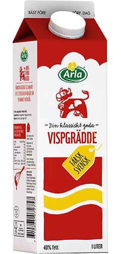 Vispgrädde Arla 40% 1L (5118) 24 50 /L X-tremt bra pris 6x1L