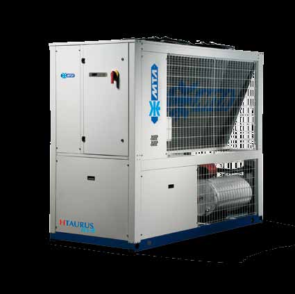 TAURUS tech Luftkylda vätskekylare, värmepumpar och kondenseringsaggregat med R410A eller R407C utrustade med hermetiska scrollkompressorer. Kyleffekt 73-143 kw, Värmeeffekt 78-150 kw.