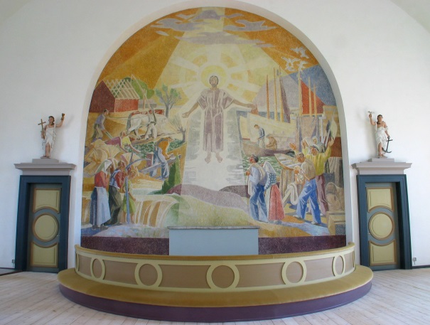 Rönnowskolan. Detalj före restaurering Detalj efter restaurering. 2006 Torhamns kyrka, Blekinge Konservering av altarmålning av Gunnar Torhamn. I seccoteknik från 1951. Torhamns kyrka. 2004 Hemmesjö nya kyrka, Småland Konservering av muralmåleri på korväggen utfört av Ludvig Frid 1903.
