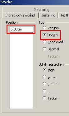 Markera resten av det som ska bli tabellen. Jag vill att slutresultatet ska se ut som tabellen härunder. Namn har alla namnen med första bokstaven över varandra. Det blir en rak vänsterkant.