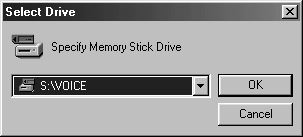 Starta programvaran (forts.) Första gången du startar programvaran eller när ingen Memory Stick -enhet påträffas.