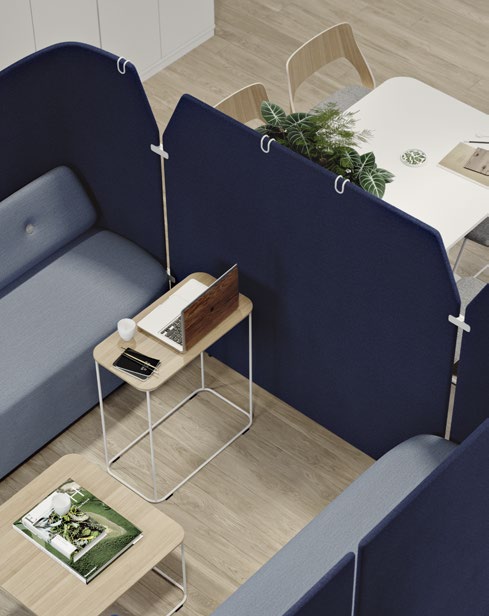 Fields 23 SKÄM FÖ SMETE Skärm att använda som koppling mellan soffor och fåtöljer med hög rygg, Working cove eller Storage cove. Ska kopplas på två sidor.