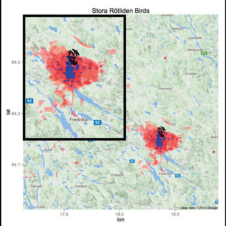 Stora Rötliden Birds 64.5 lat 64.3 64.1 17.5 18.0 18.5 lon Figur 14.