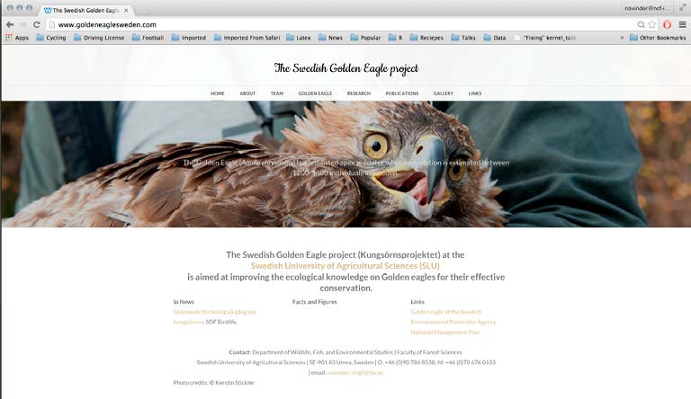 12. Projektets webbplats På projektets hemsida www.goldeneaglesweden.com uppdateras all projektrelaterad information.