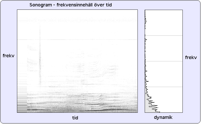 Mer om spektrum Hur harmoniskt spektrum uppstår En sträng svänger med olika frekvenser samtidigt: FFT Sonogram Den franske matematikern och fysikern Joseph Fourier visade att alla periodiska
