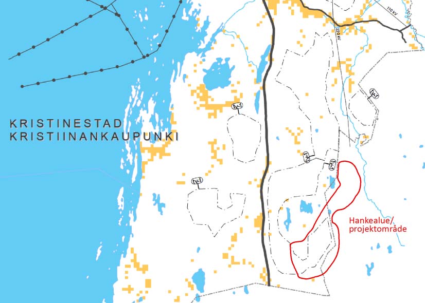 FCG DESIGN OCH PLANERING AB Mikonkeidas vindkraftspark 194 Bild 11.7. Utdrag ur utkastet 28.5.2012 till etapplandskapsplan 1 för Södra Österbotten (Södra Österbottens förbund 2013).