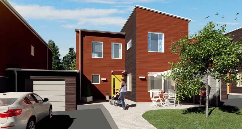 Funktioner Värme, ventilation System för värme, varmvatten och ventilation är utformade för låga energianvändningar. Den beräknade energianvändningen understiger Boverkets nuvarande krav med 30%.