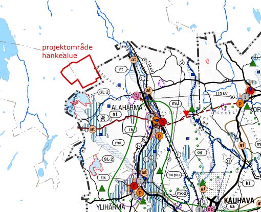 Prokon Wind Energy Finland Oy Storbötet vindkraftpark 34 Figur 23. Storbötet vindkraftpark i förhållande till förslaget till Etapplan II (Österbottens förbund 2013).