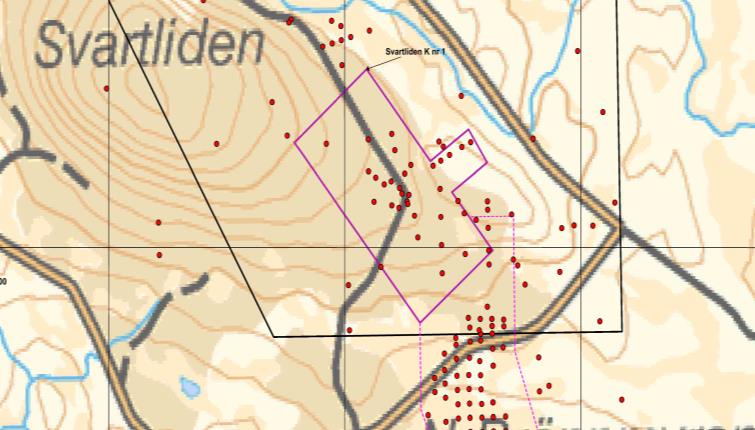 Copperstoneprojektet: Svartliden K nr 1 (koncession) Svartliden potentiellt en Cu Au porfyrmalm, en big five inom geologin, exceptionell blue sky: Rätt tektonisk placering Storskaliga