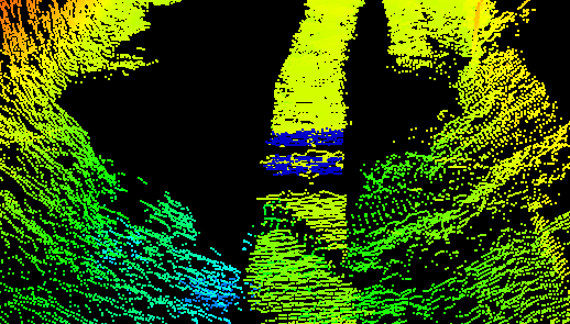 1. Norra slusströskeln sedd norrifrån, Ströms Sluss, Lilla Edet. De gula punkterna i mitten har använts. 2.