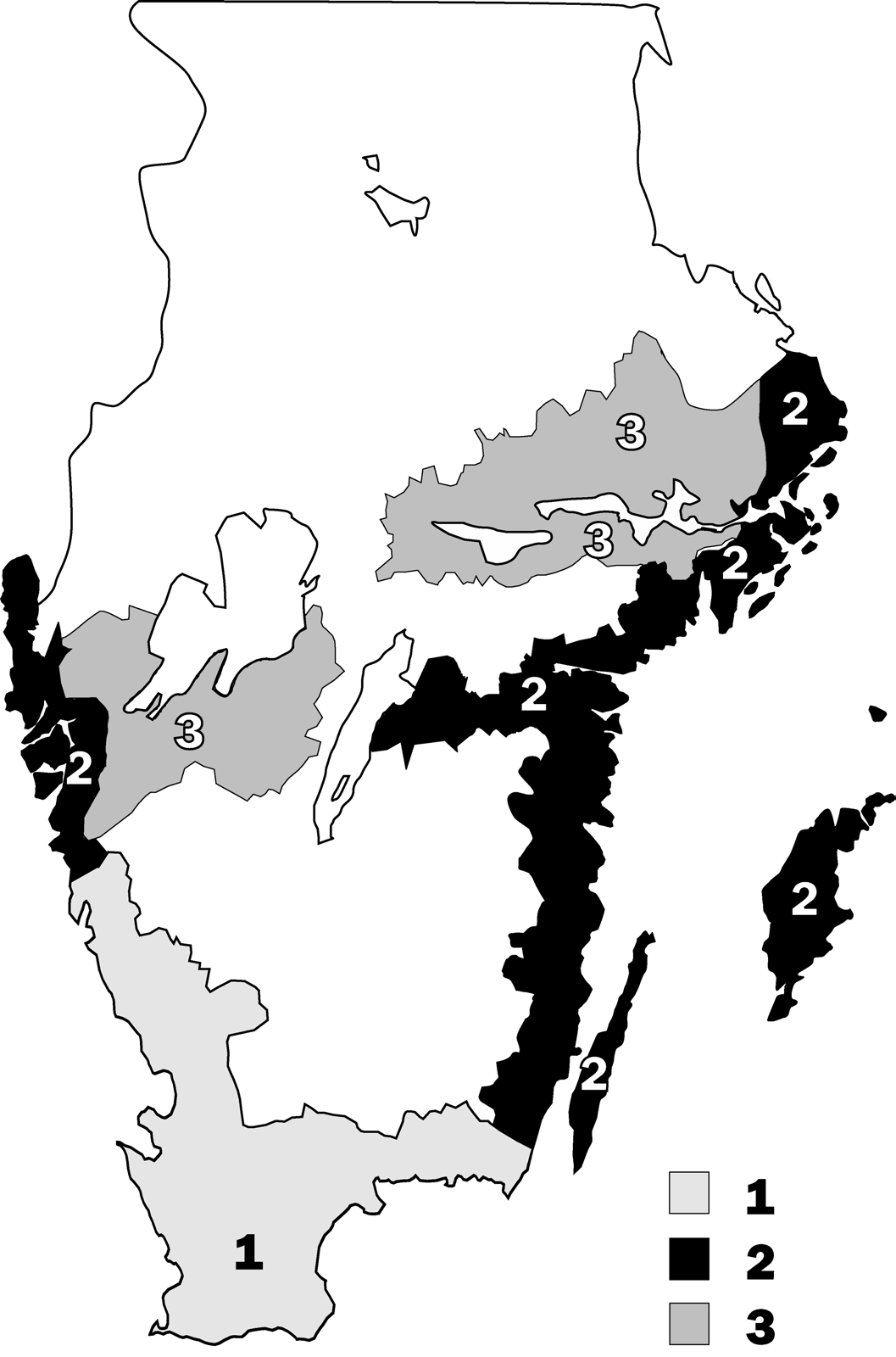 Figur 6: Prioritetsområden för våtmarker med näringsretention som huvudsyfte.