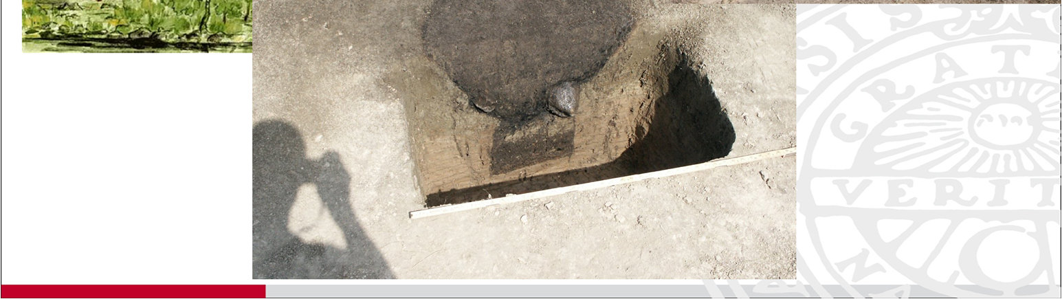 Vid arkeologiska undersökningar 2002 började vi hitta små trattformade gropar som kunde knytas till tjärframställning.