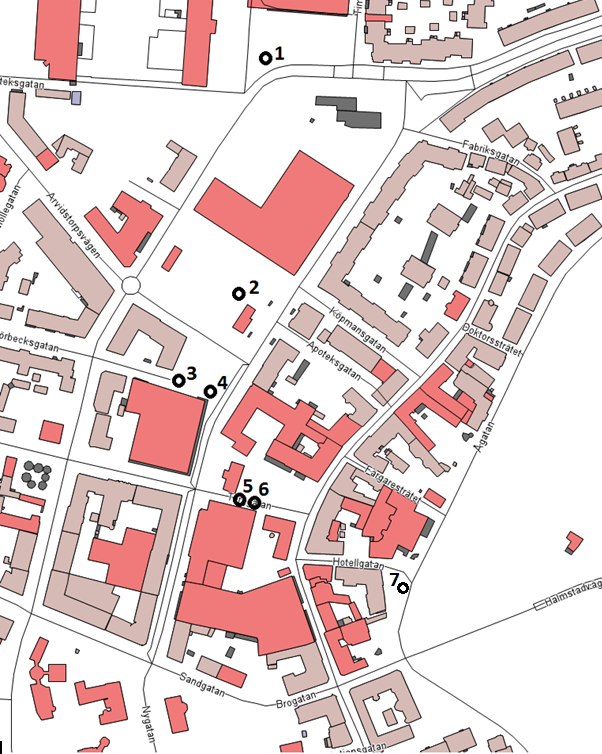 Fasta försäljningsplatser i Falkenberg Centrum 1. Nyhemsplan 2. Stortorget 3. Rörbecksplatsen, intill vändplats 4. Rörbecksplatsen, intill Nygatan 5.