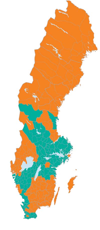 43 konsumentföreningar 5 föreningar fokuserar på medlemsfrämjande aktiviteter Dagligvaruhandeln har överlåtits till KF och Coop (turkosmarkerade) 38 föreningar driver egen detaljhandel Gemensamt