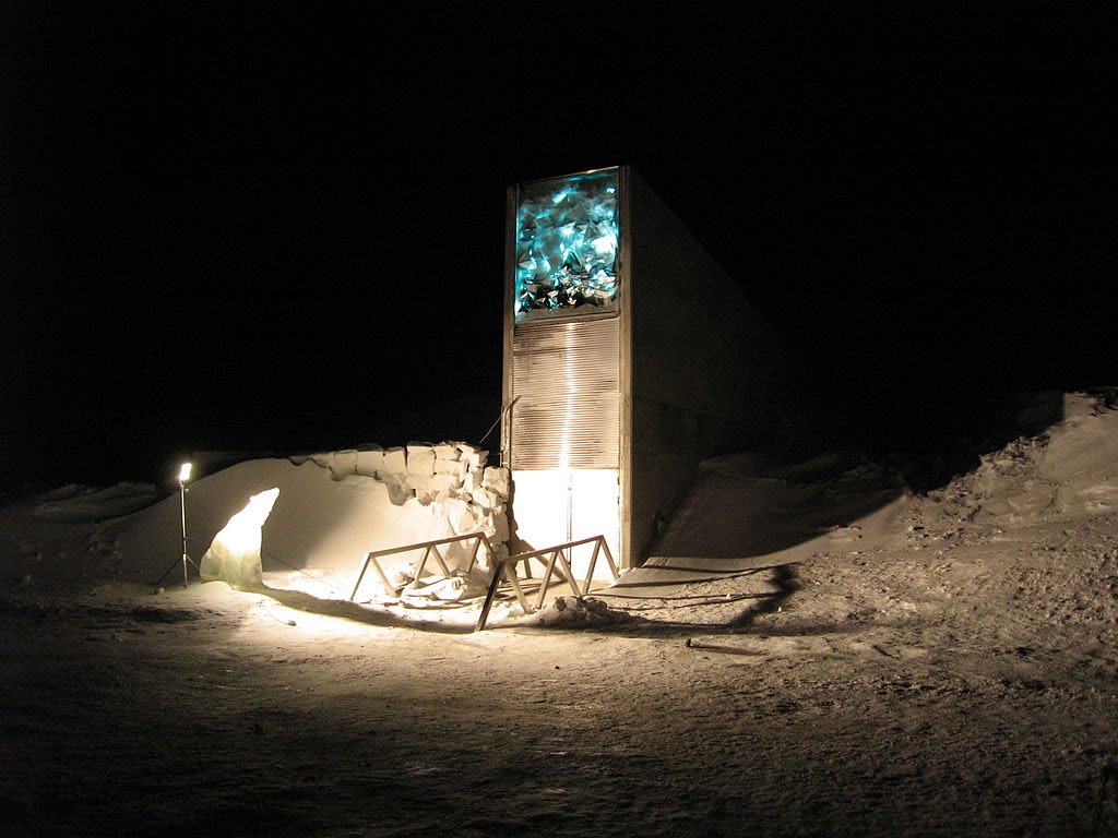 Entren till Svalbard Global Seed Vault. FOTO: NORDGEN DAG TERJE FILIP ENDRESEN. Kostnaden för att bevara gamla lantraser är betydligt högre och baseras idag till stor del på ideella insatser.