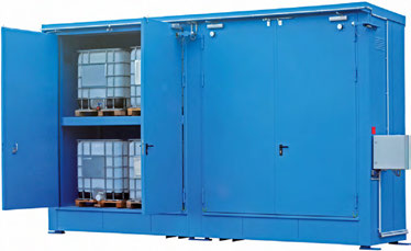 BRANDSKYDDSCONTAINRAR BRANDSKYDDSLAGER För pallvaror och IBC-behållare med skjutdörrar EI 90 SS-EN 13501 BRANDSKYDDSLAGER För lagring av pallvaror och med pardörrar EI 90 SS-EN 13501 Brandskyddlager