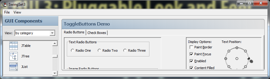 Pluggable Look and Feel Swing: Can replace the look and feel dynamically Nimbus (current Java standard) 70