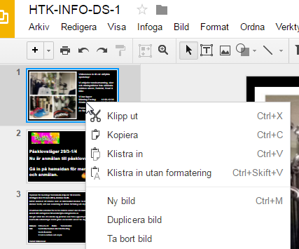 Öppna google presentation https://docs.google.com/presentation 3.