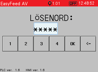 3.4 Lösenord Fjärrkontrollen är skyddad mot obehörig användning.