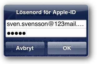 5. Tryck på FREE. 6. Tryck på INSTALL. 7. Välj Använd befintligt Apple-ID för att logga in.