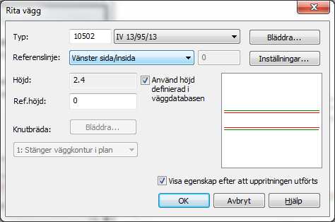 13.08.2012 Kapitel 2... 19 DDS-CAD Arkitekt 7 Vägg/golv Önskas väggen förkortas/förlängas, pekar man på knutpunkten i den aktuella väggänden. Välj Flytta väggände.