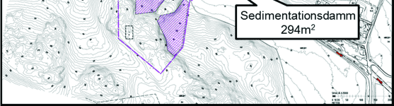 Uppdragsnr: 10226763 2 (6) Figur1. Placering av sedimentationsdamm och våtmarken. Alternativ 1.