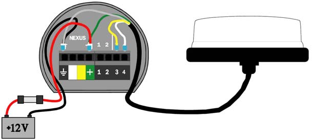3 Installation GPS-antenn bör anslutas till Nexus GPS instrument om ett sådant finns installerat Om en GPS Navigator inte finns eller det är lättare att dra kablarna till Nexus Servern, kan