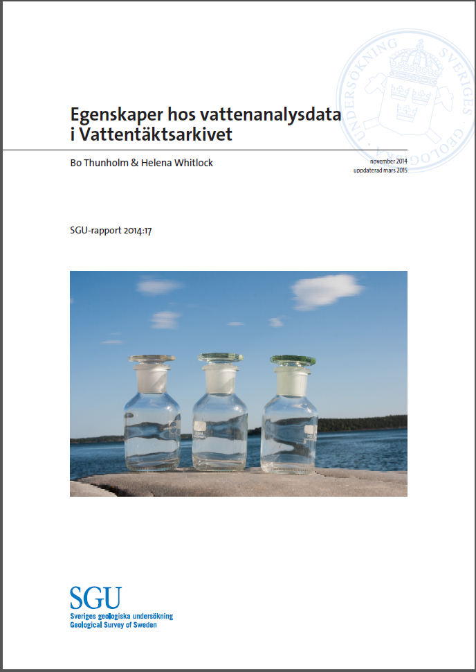 För vidare studier: Egenskaper hos vattenanalysdata i Vattentäktsarkivet: och