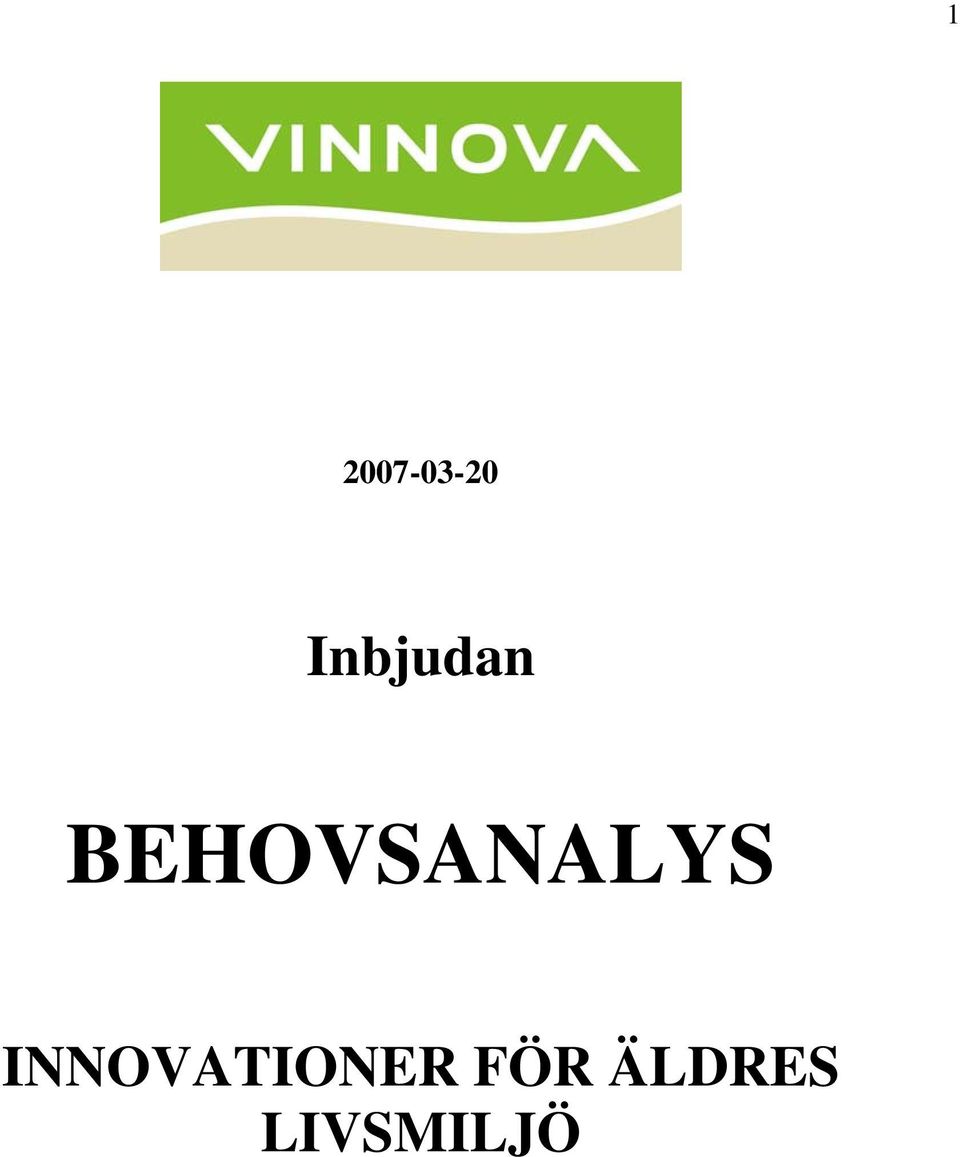 BEHOVSANALYS