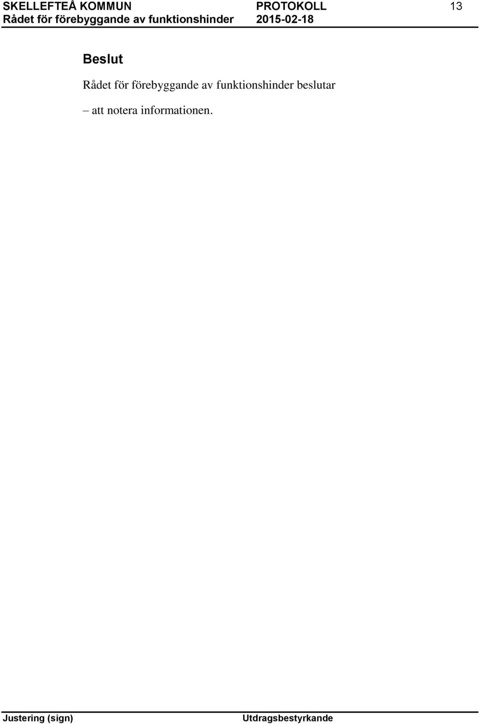 PROTOKOLL 13