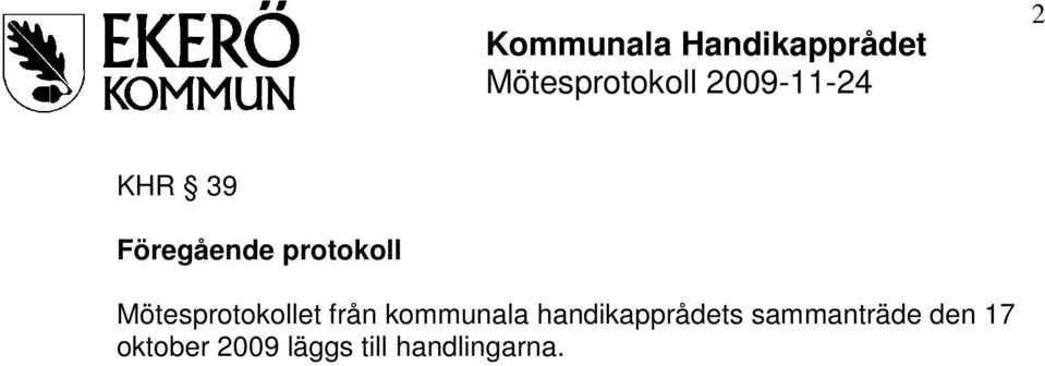 handikapprådets sammanträde den