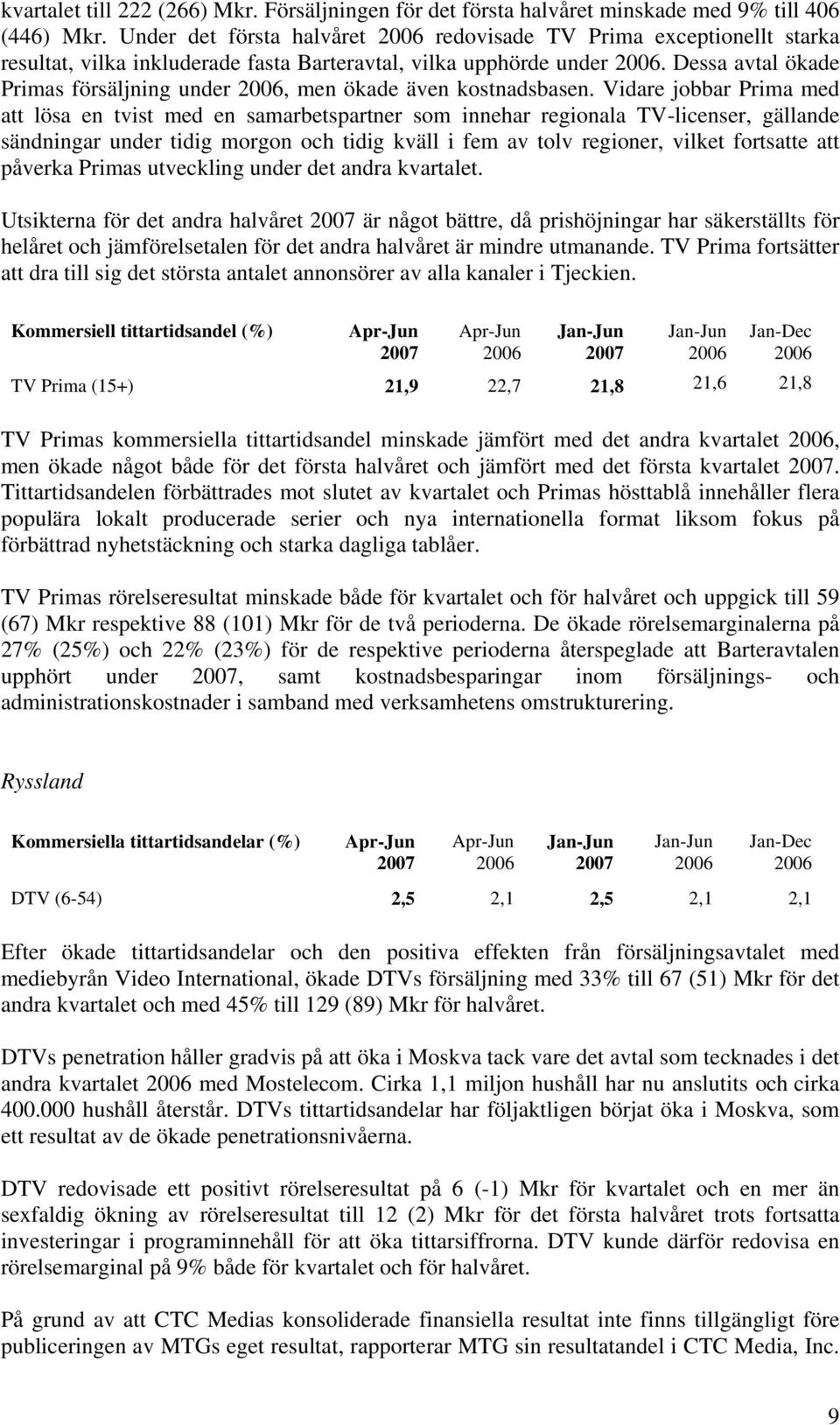 Dessa avtal ökade Primas försäljning under, men ökade även kostnadsbasen.
