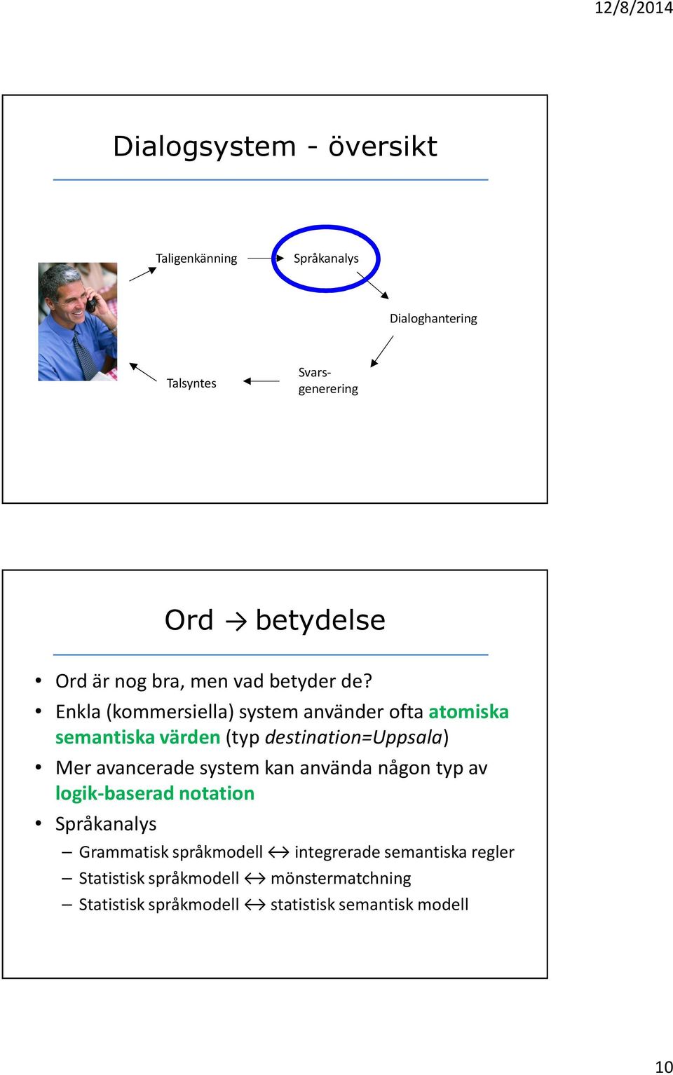 Enkla (kommersiella) system använder ofta atomiska semantiska värden(typ destination=uppsala) Mer avancerade system