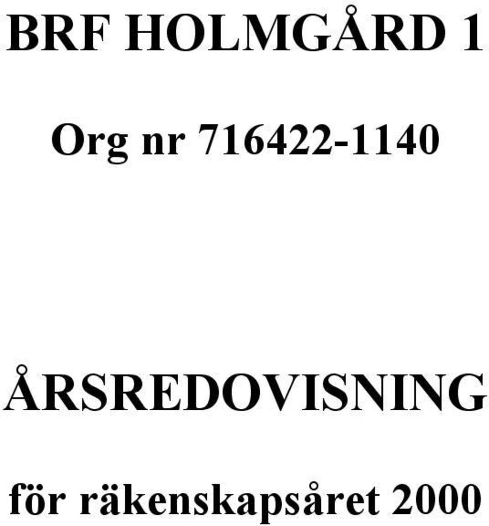 ÅRSREDOVISNING