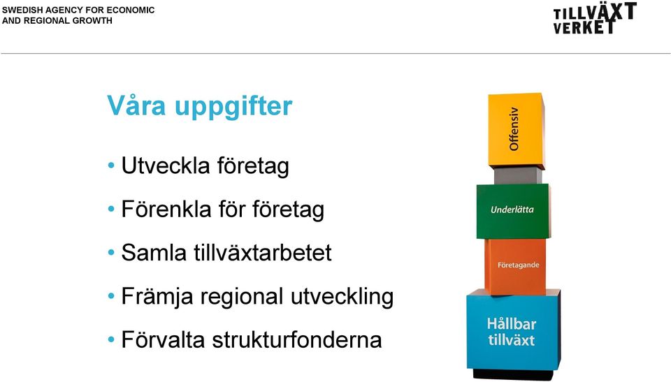 tillväxtarbetet Främja regional