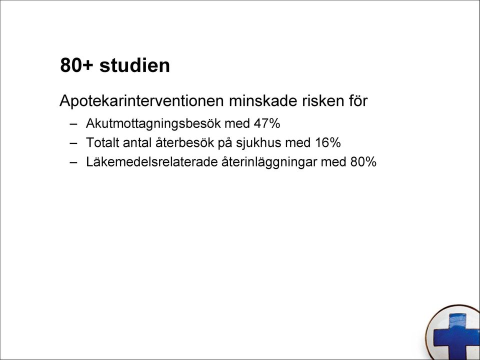 med 47% Totalt antal återbesök på sjukhus