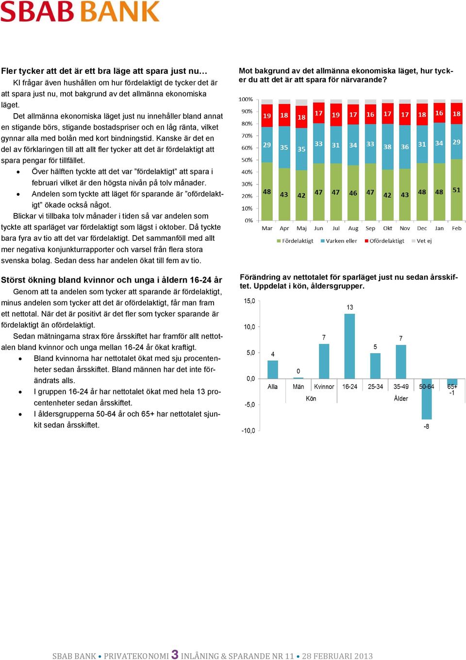 Kanske är det en del av förklaringen till att allt fler tycker att det är fördelaktigt att spara pengar för tillfället.