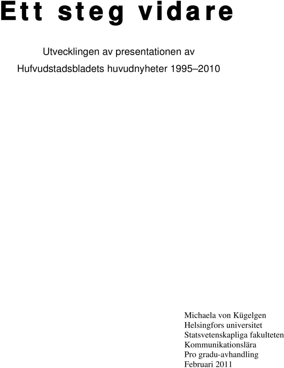 Kügelgen Helsingfors universitet Statsvetenskapliga