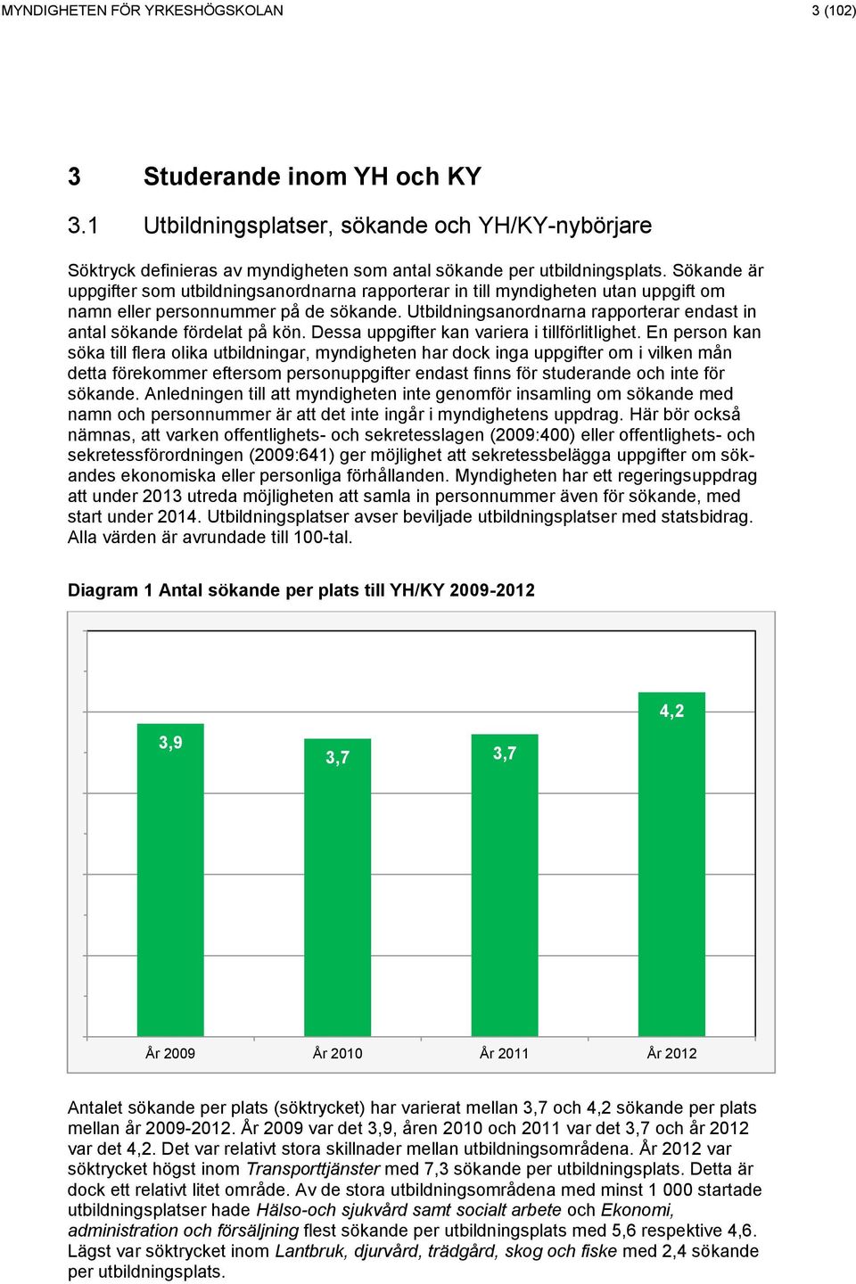 Utbildningsanordnarna rapporterar endast in antal sökande fördelat på kön. Dessa uppgifter kan variera i tillförlitlighet.