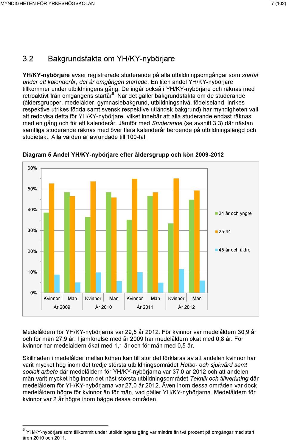 En liten andel YH/KY-nybörjare tillkommer under utbildningens gång. De ingår också i YH/KY-nybörjare och räknas med retroaktivt från omgångens startår 6.