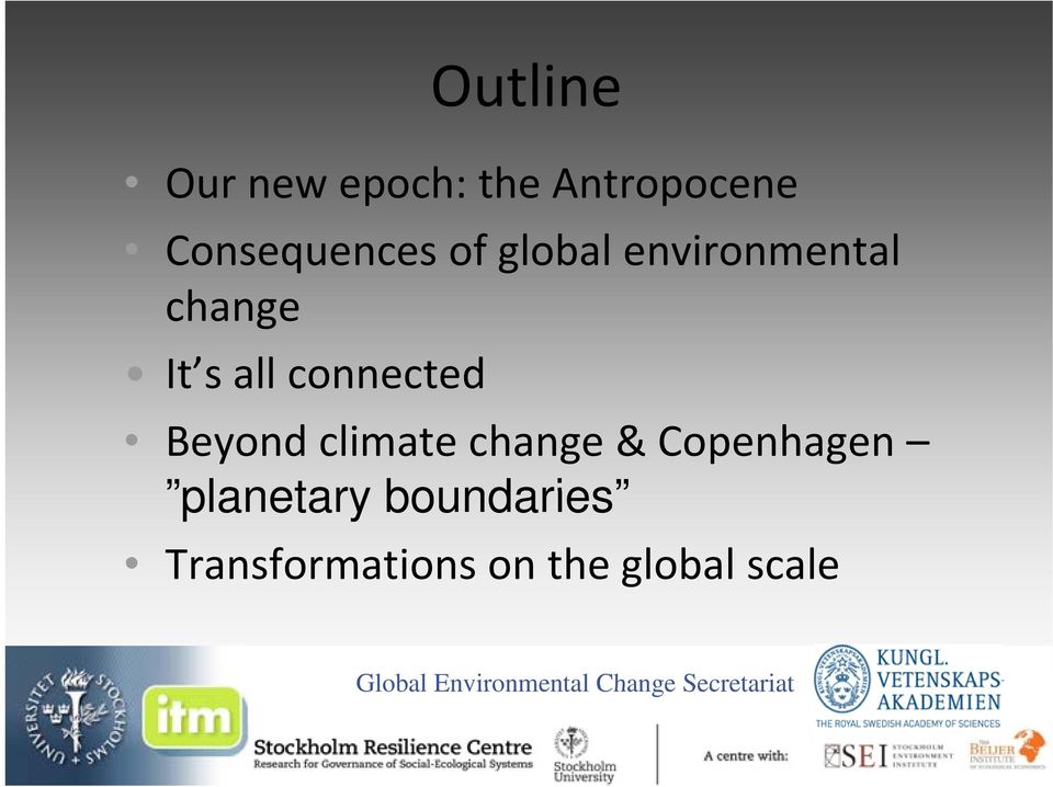 climate change & Copenhagen planetary boundaries