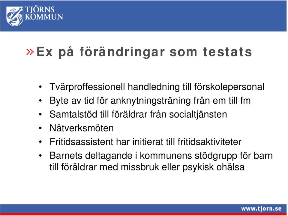 socialtjänsten Nätverksmöten Fritidsassistent har initierat till fritidsaktiviteter