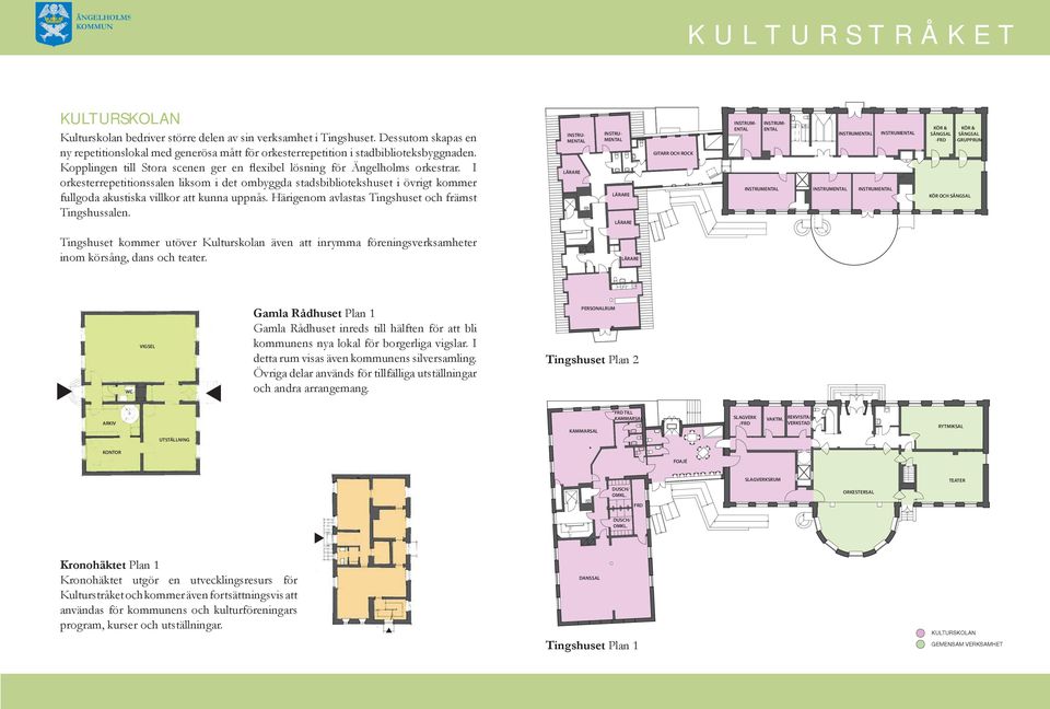 I orkesterrepetitionssalen liksom i det ombyggda stadsbibliotekshuset i övrigt kommer fullgoda akustiska villkor att kunna uppnås. Härigenom avlastas Tingshuset och främst Tingshussalen.