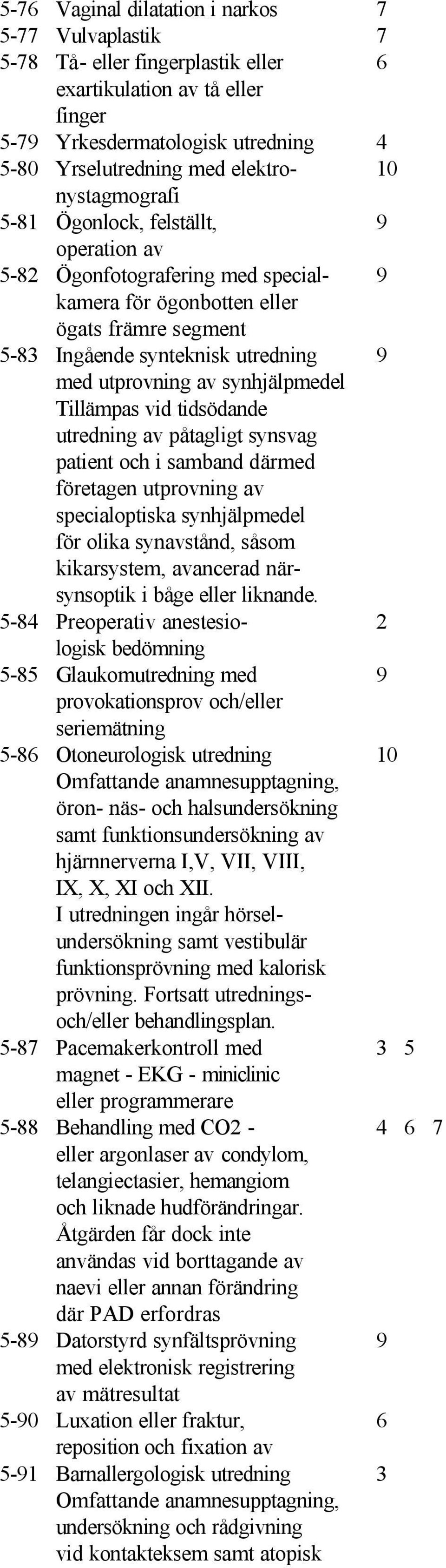 synhjälpmedel Tillämpas vid tidsödande utredning av påtagligt synsvag patient och i samband därmed företagen utprovning av specialoptiska synhjälpmedel för olika synavstånd, såsom kikarsystem,