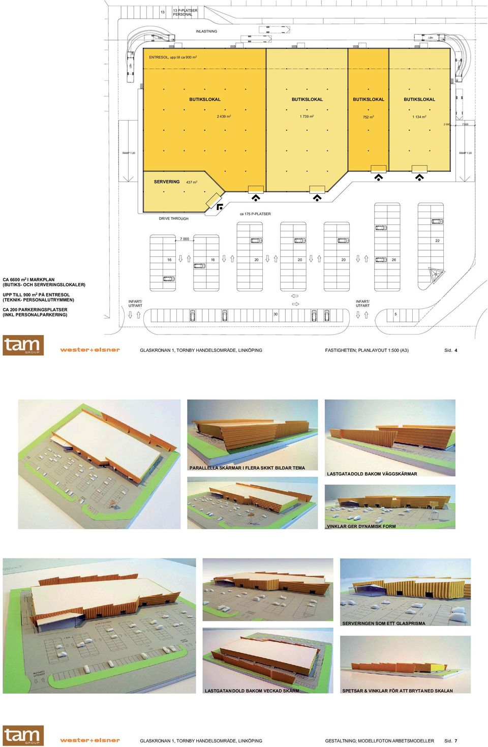 (INKL PERSONALPARKERING) INFART/ UTFART 30 INFART/ UTFART 5 GLASKRONAN 1, TORNBY HANDELSOMRÅDE, LINKÖPING FASTIGHETEN; PLANLAYOUT 1:500 (A3) Sid.